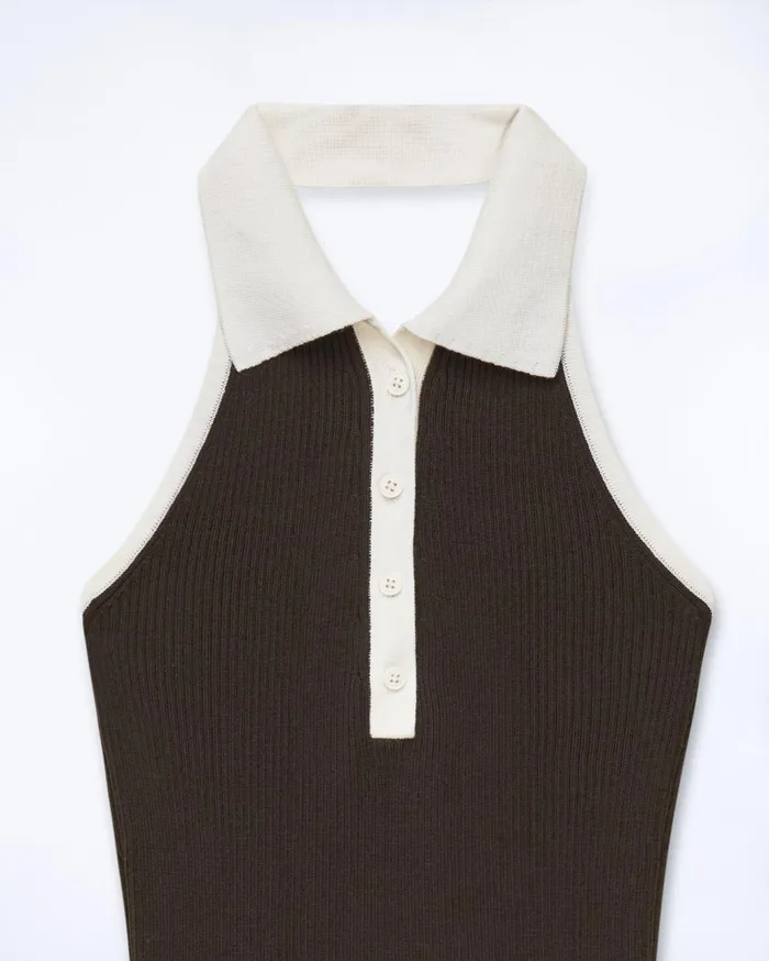 From Future Dresses and Jumpsuits Women Short Strap Dress Chocolate