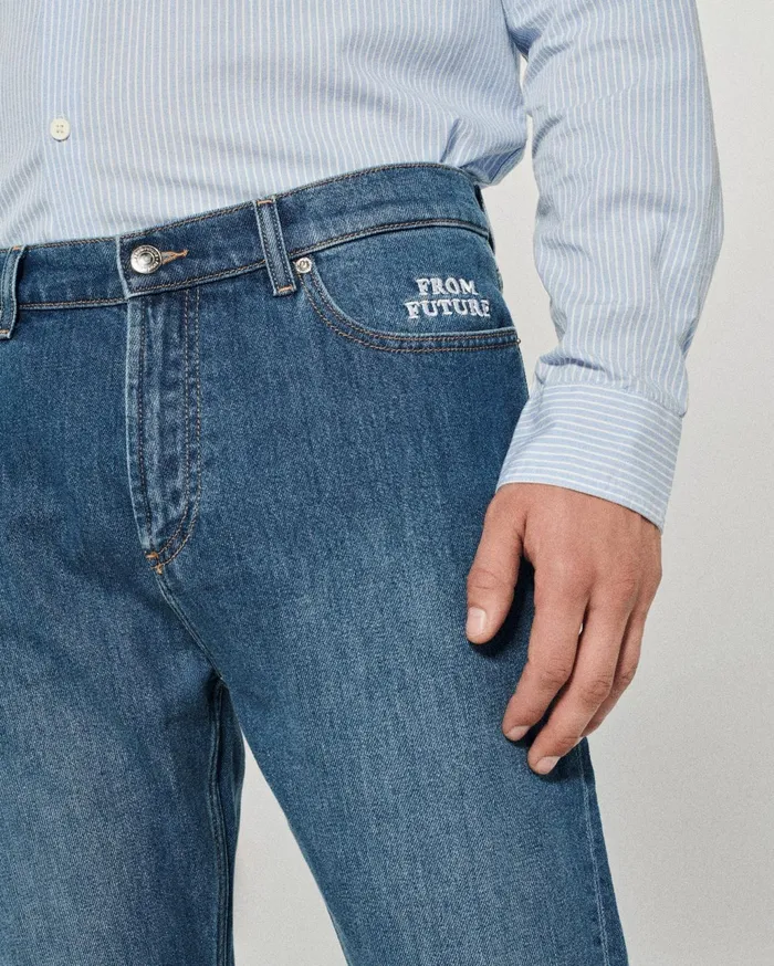 From Future Jeans Men Skinny John Jeans Dark Blue