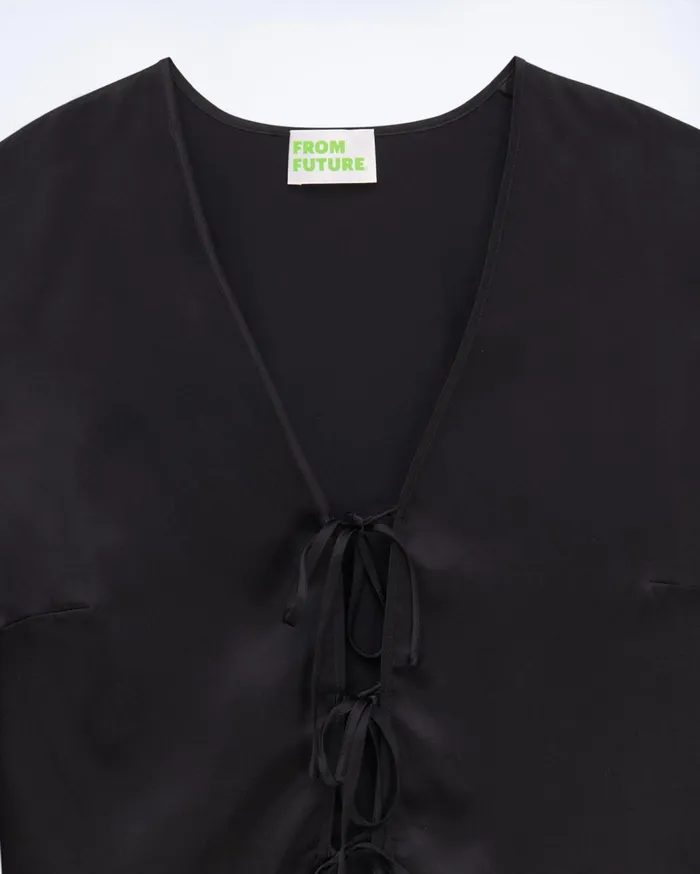 From Future Shirts TShirts and Tops Women Long Sleeve Top With Lace Edges Black