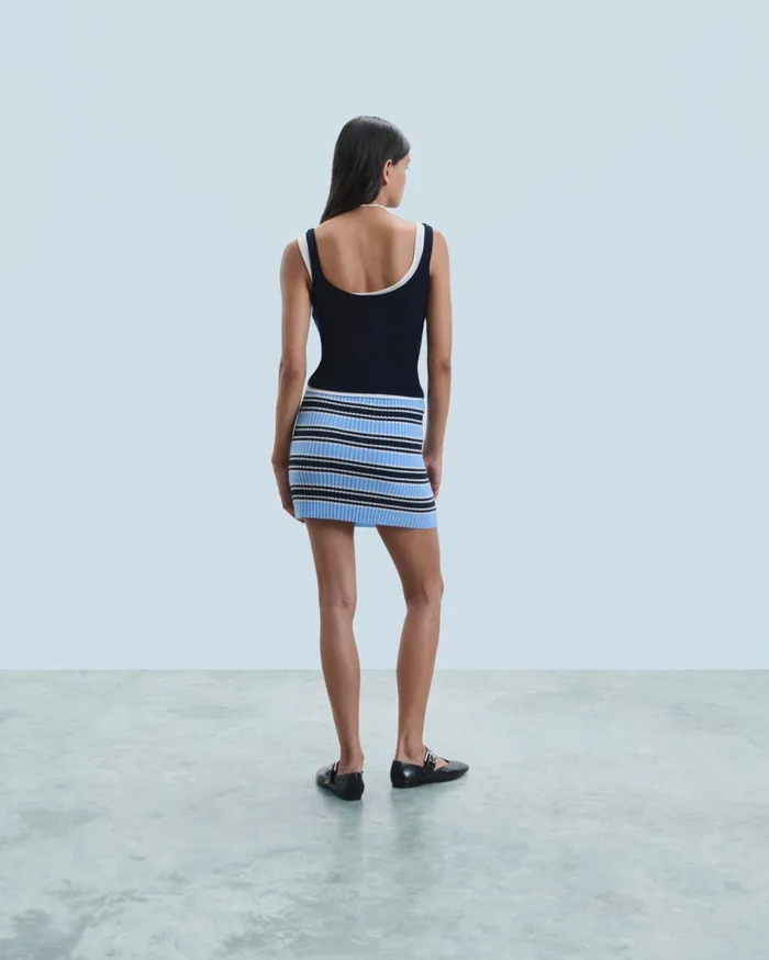 From Future Skirts Women Striped Mini Skirt Fairy Blue