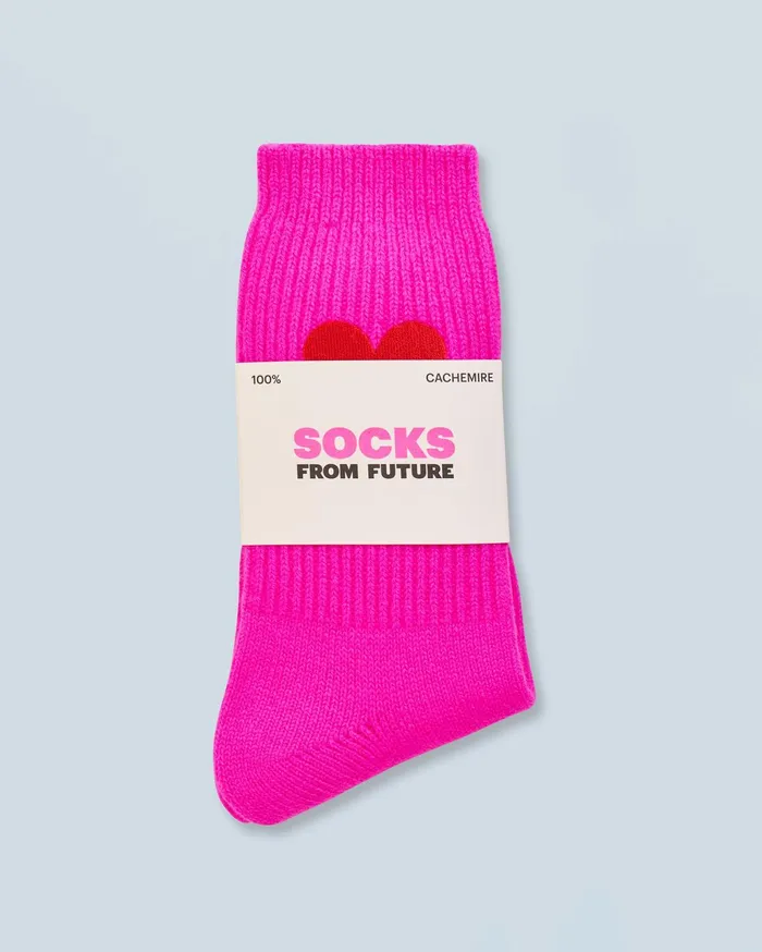 From Future Socks MidCalf Heart Socks Utopic Pink