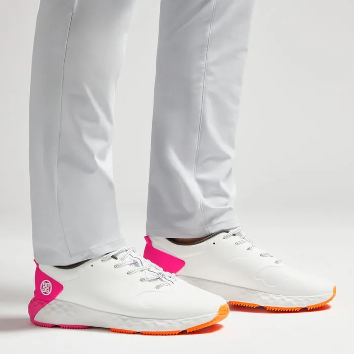GFORE Golf Shoes Men MG4 CONTRAST GOLF SHOE Knockout Pink Shocking Orange GFORE Golf Shoes Men MG4 CONTRAST GOLF SHOE Knockout Pink Shocking Orange