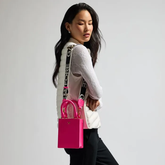 GFORE Handbags and Luggage Women METAL TEES LEATHER MINI TOTE Knockout Pink GFORE Handbags and Luggage Women METAL TEES LEATHER MINI TOTE Knockout Pink