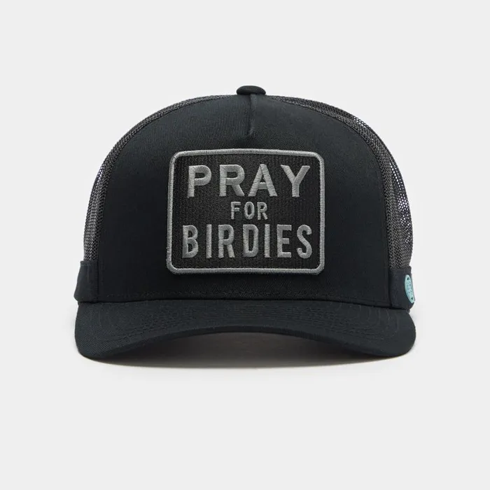 GFORE Hats Men PRAY FOR BIRDIES COTTON TWILL TRUCKER HAT Onyx