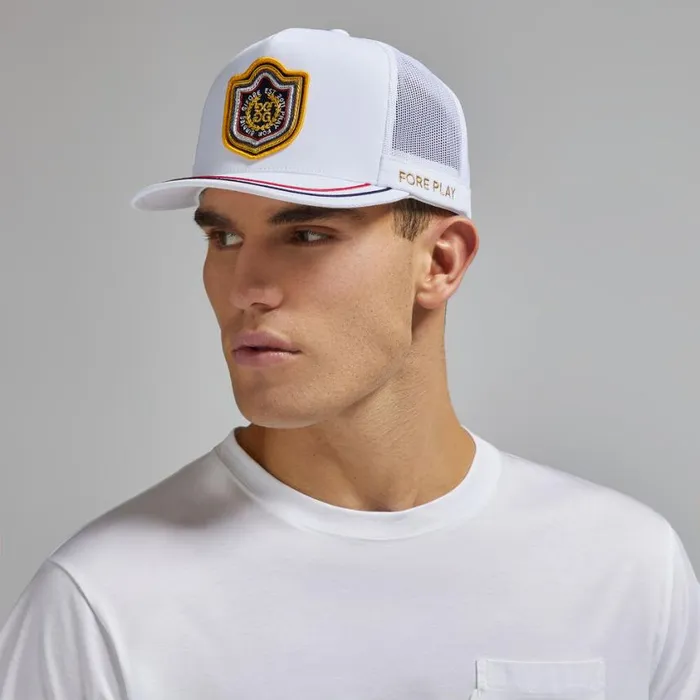 GFORE Hats MenWomen BULLION STRETCH TWILL TALL TRUCKER HAT Snow