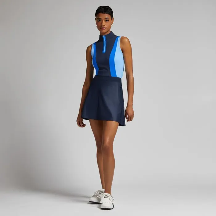 GFORE Polos and Shirts Women COLOUR BLOCK SILKY TECH NYLON SLEEVELESS POLO Twilight