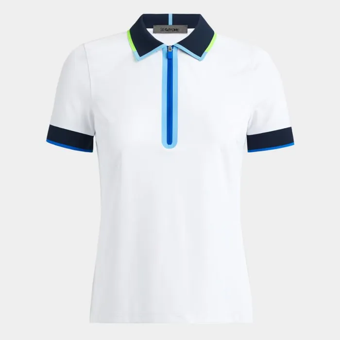 GFORE Polos and Shirts Women CONTRAST QUARTER ZIP TECH PIQU POLO Snow
