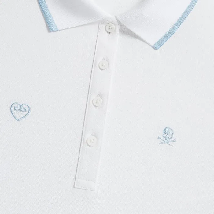 GFORE Polos and Shirts Women EMBROIDERED ICON TECH PIQU SLEEVELESS POLO Snow