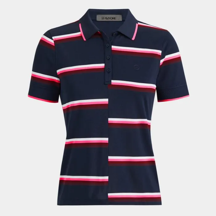 GFORE Polos and Shirts Women OFFSET STRIPE TECH PIQU POLO Twilight