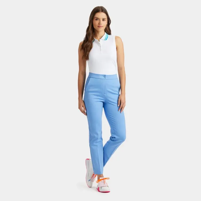 GFORE Polos and Shirts Women PLEATED COLLAR SILKY TECH NYLON SLEEVELESS POLO Snow