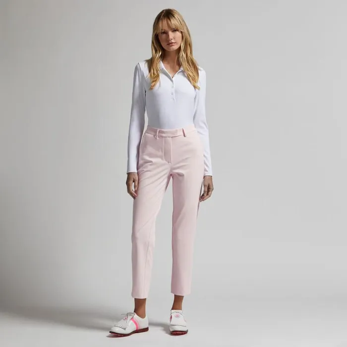 GFORE Polos and Shirts Women RIBBED TECH NYLON LONG SLEEVE POLO Snow
