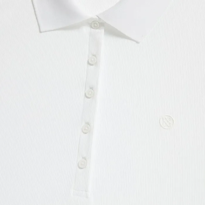 GFORE Polos and Shirts Women RIBBED TECH NYLON LONG SLEEVE POLO Snow
