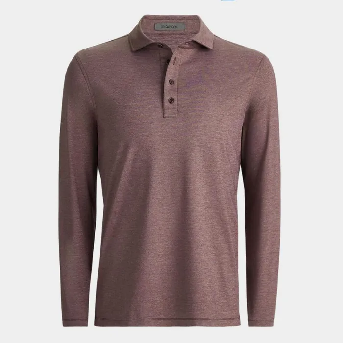 GFORE Polos Men RIB GUSSET LONG SLEEVE MLANGE ICE NYLON SUN SHIRT Heather Port