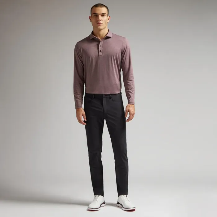 GFORE Polos Men RIB GUSSET LONG SLEEVE MLANGE ICE NYLON SUN SHIRT Heather Port