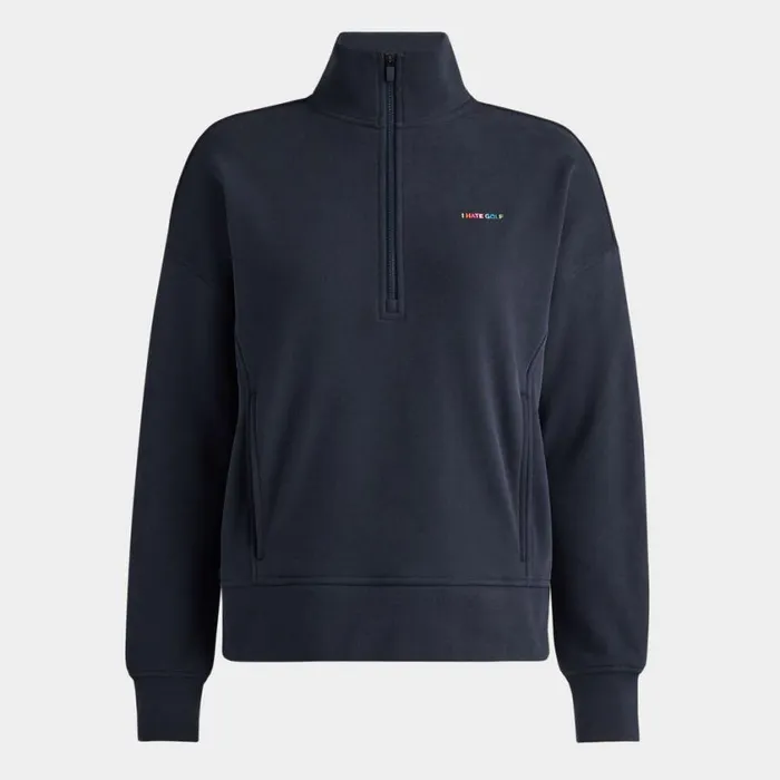 GFORE Pullovers Women I HATE GOLF FRENCH TERRY QUARTER ZIP BOXY PULLOVER Twilight