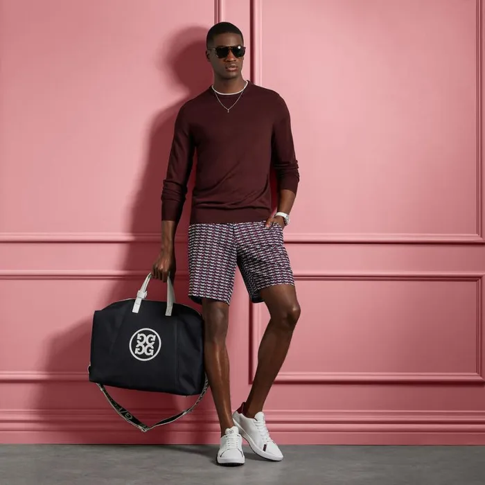 GFORE Shorts Men BRICK STRIPE MAVERICK 4WAY STRETCH SHORT Cabernet