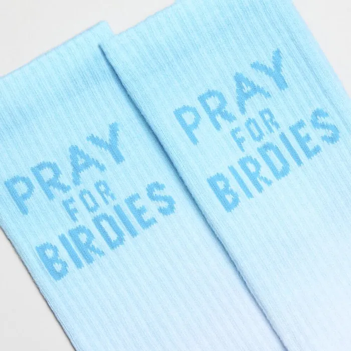 GFORE Socks Women PRAY FOR BIRDIES CREW SOCK Snow Breeze