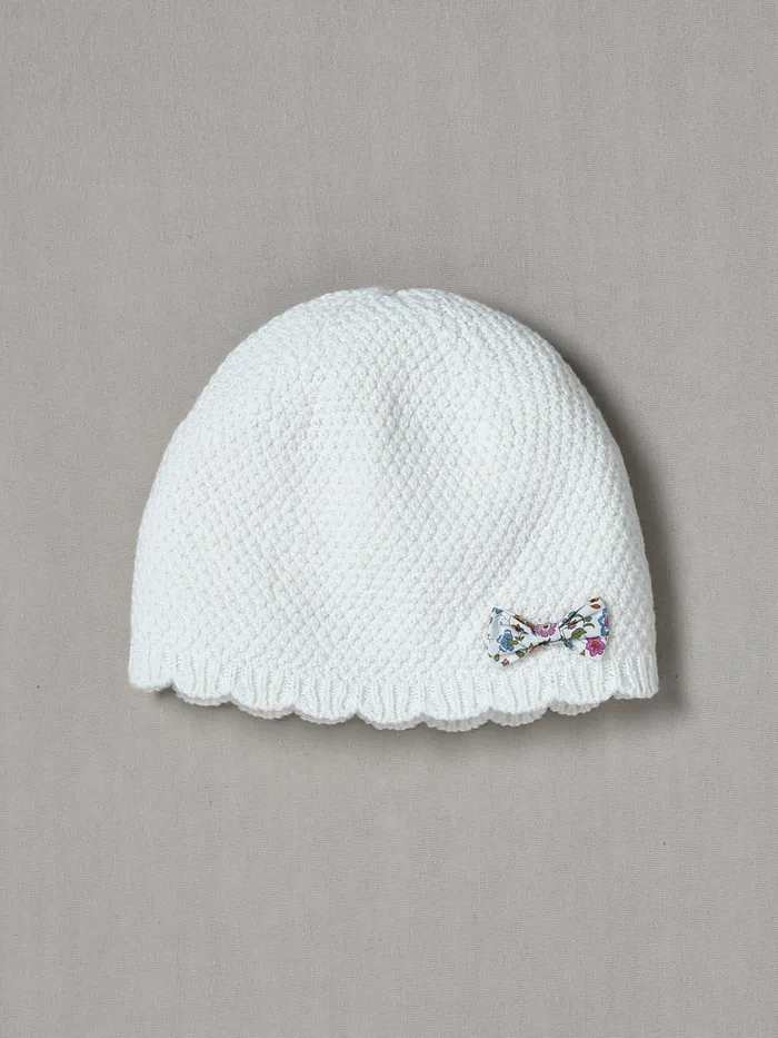 Girls Cyrillus Accessories Scalloped Hat Trim Made With Liberty Fabric Ecru
