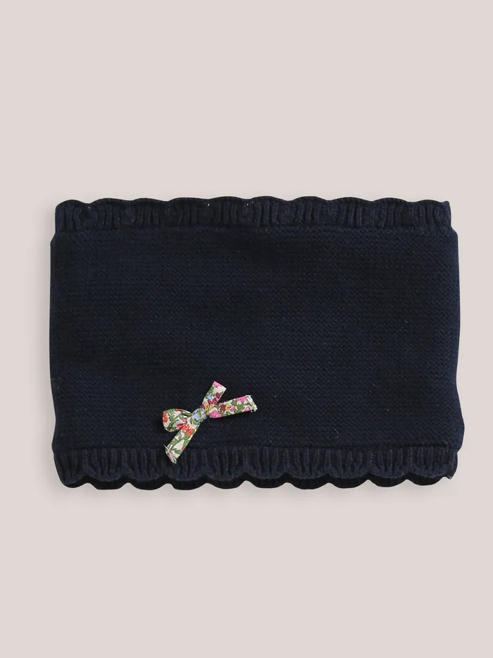 Girls Cyrillus Accessories Scalloped Snood And Trim Made With Liberty Fabric Marine
