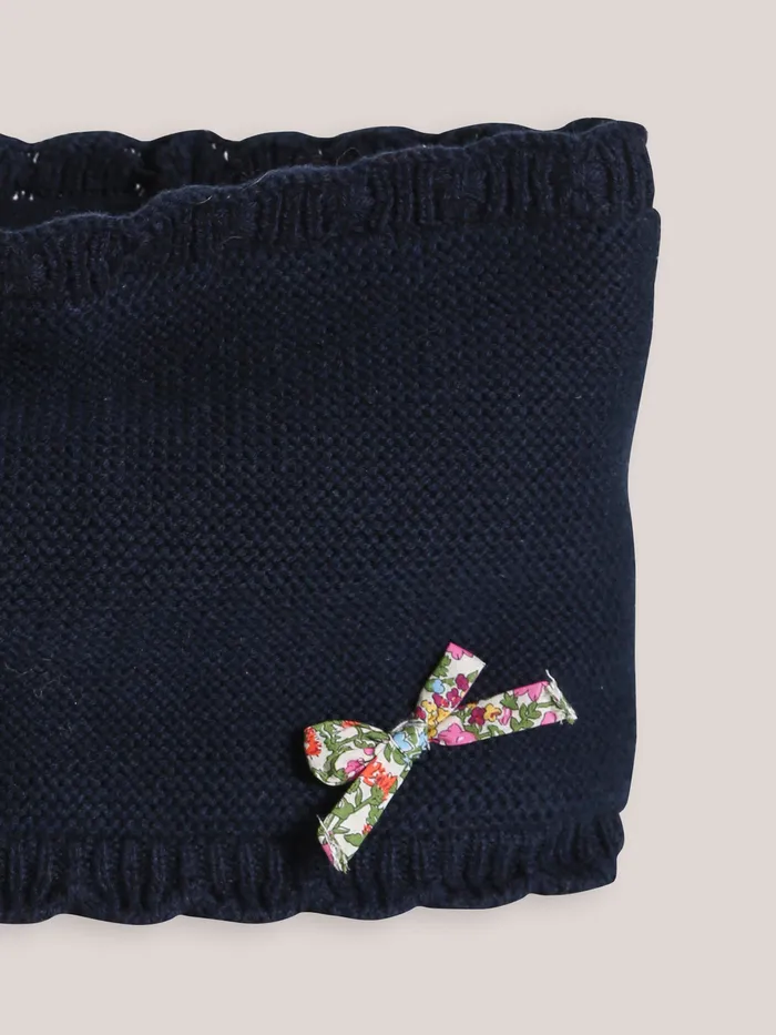 Girls Cyrillus Accessories Scalloped Snood And Trim Made With Liberty Fabric Marine