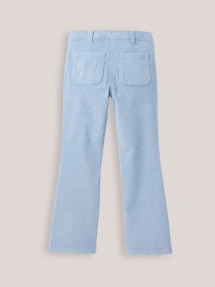 Girls Cyrillus Clothing Flared Corduroy Trousers Bleu Clair