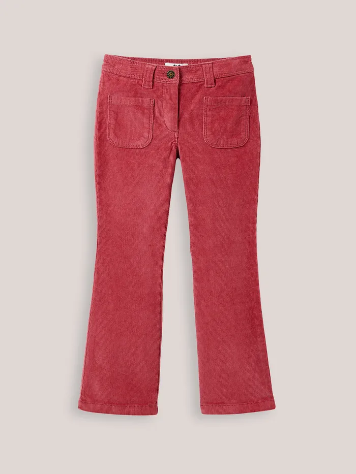 Girls Cyrillus Clothing Flared Corduroy Trousers Rose Bubble