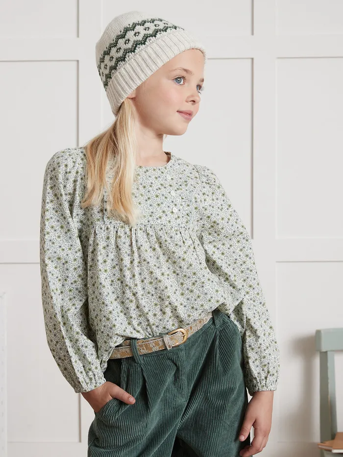 Girls Cyrillus Clothing Marguerite Print Blouse