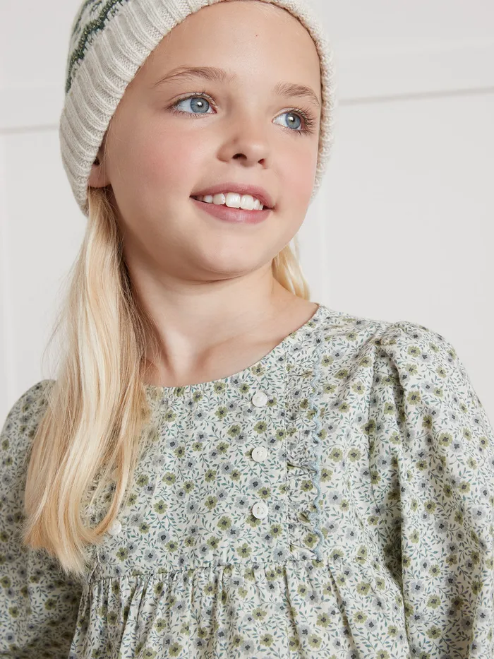 Girls Cyrillus Clothing Marguerite Print Blouse