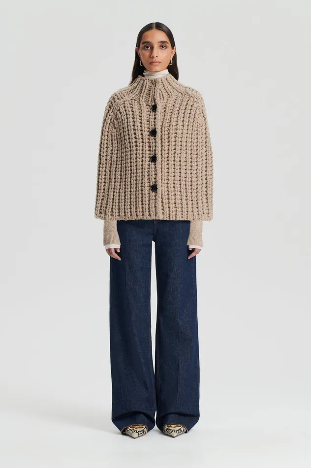 HANDKNIT CAPE TAUPE Knitwear Scanlan Theodore Women