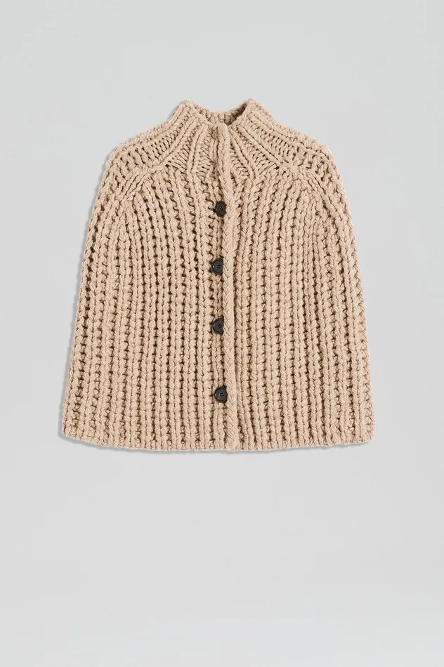 HANDKNIT CAPE TAUPE Knitwear Scanlan Theodore Women HANDKNIT CAPE TAUPE Knitwear Scanlan Theodore Women