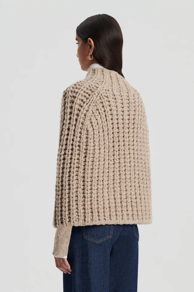 HANDKNIT CAPE TAUPE Knitwear Scanlan Theodore Women HANDKNIT CAPE TAUPE Knitwear Scanlan Theodore Women