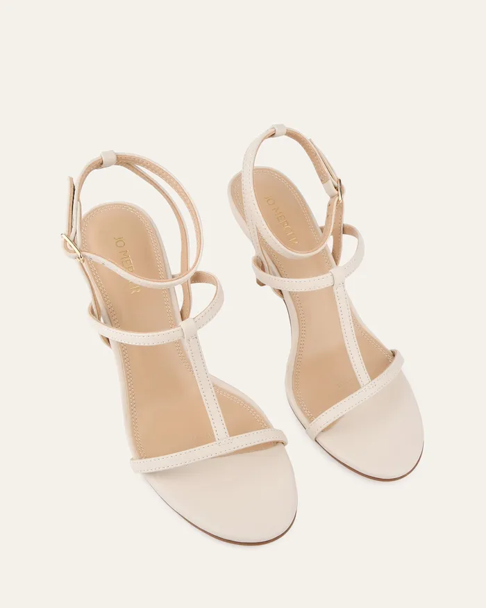 HIGH SANDALS Women jomercer Lacey high heel sandals off white leather HIGH SANDALS Women jomercer Lacey high heel sandals off white leather