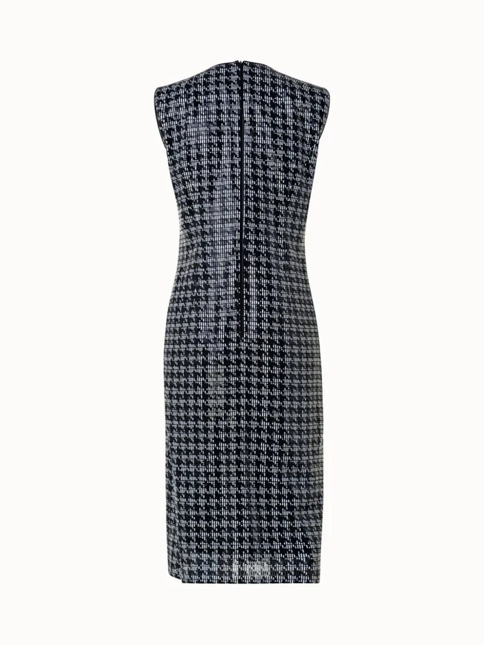 Houndstooth Sequins On Organza Midi Dress Blackecru Women Akris Dresses