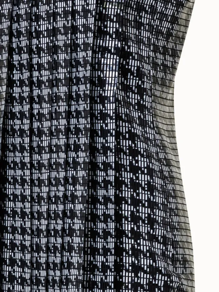Houndstooth Sequins On Organza Midi Dress Blackecru Women Akris Dresses