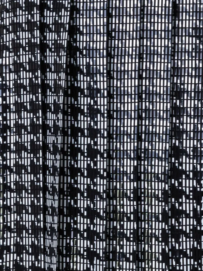 Houndstooth Sequins On Organza Midi Dress Blackecru Women Akris Dresses