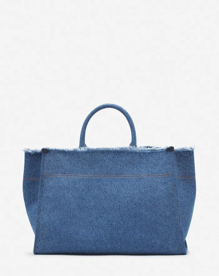 Inandout Mm Tote Bag In Denim Denim Blue Men Lanvin Tote Bags Inandout Mm Tote Bag In Denim Denim Blue Men Lanvin Tote Bags