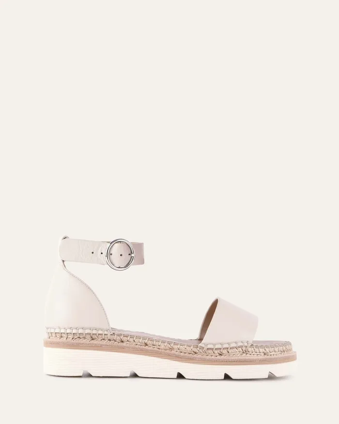 Ivy flat sandals off white leather Women FLAT SANDALS jomercer