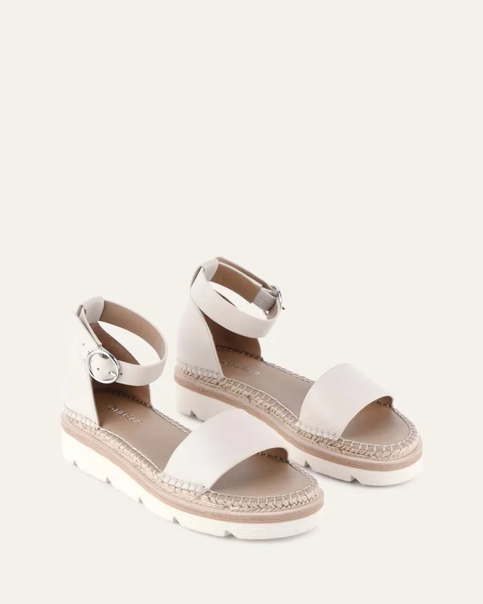 Ivy flat sandals off white leather Women FLAT SANDALS jomercer
