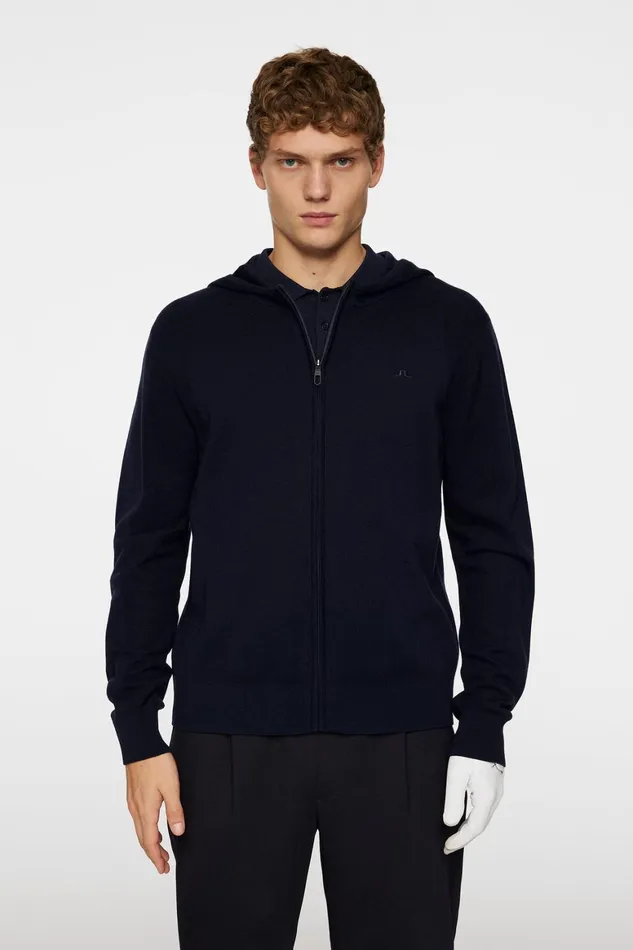 JLindeberg Cameron Hooded Knit Full Zip Men Knitwear