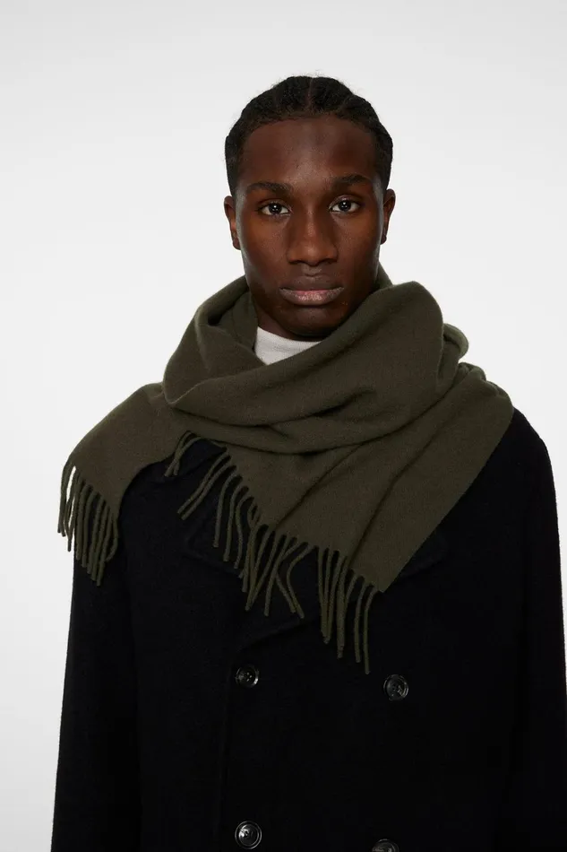 JLindeberg Champ Solid Wool Scarf MenWomen Scarves