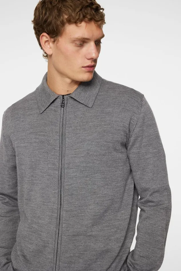 JLindeberg Kaleb Merino Zip Cardigan Men Knitwear