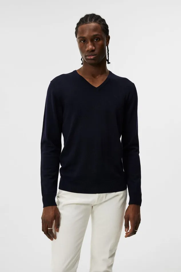 JLindeberg Lymann Merino VNeck Sweater Men Knitwear