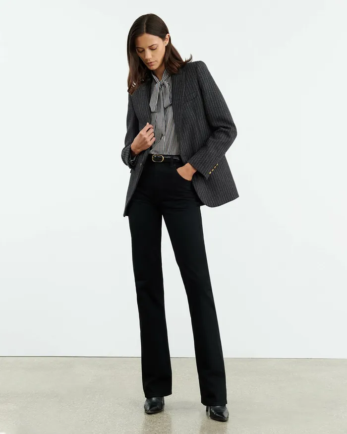Jackets and Blazers Nili Lotan Women ANABEL BLAZER Charcoal Pinstripe