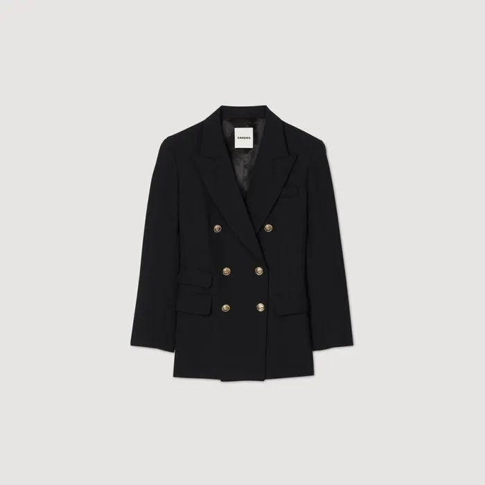 Jackets and Blazers Women SANDRO Doublebreasted Suit Jacket Black