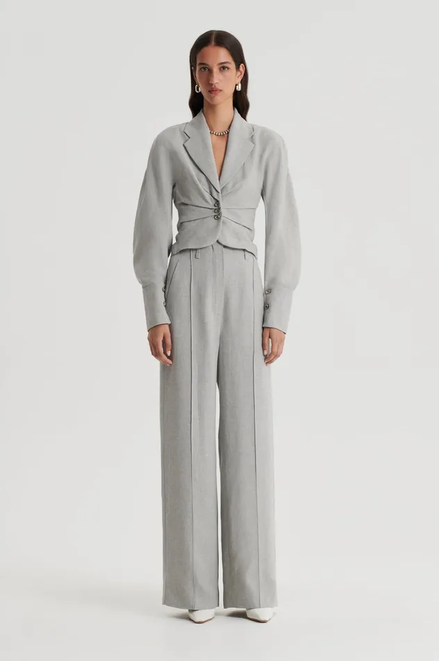 Jackets DRAPED TAILORED JACKET PALEGREY Scanlan Theodore Women