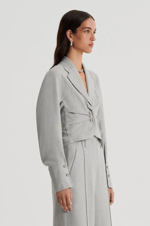 Jackets DRAPED TAILORED JACKET PALEGREY Scanlan Theodore Women