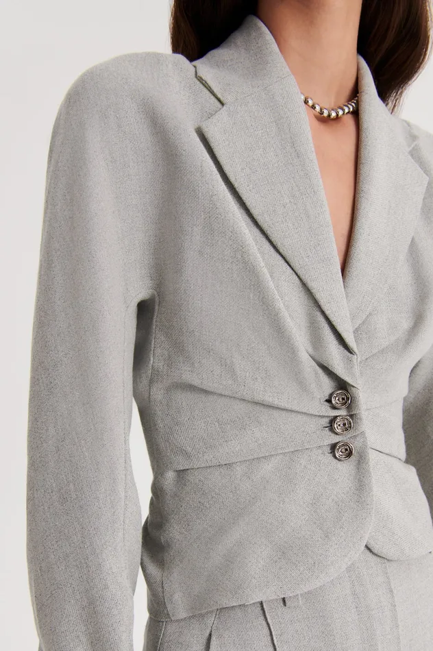 Jackets DRAPED TAILORED JACKET PALEGREY Scanlan Theodore Women
