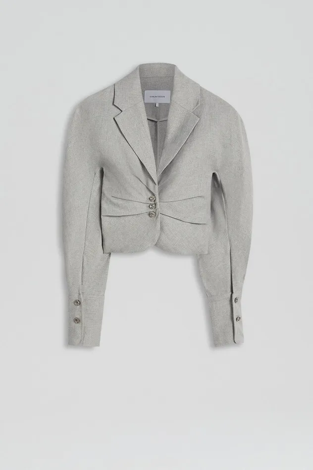 Jackets DRAPED TAILORED JACKET PALEGREY Scanlan Theodore Women
