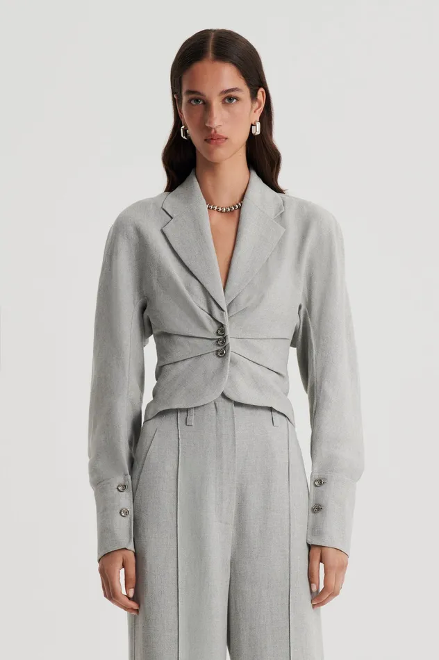 Jackets DRAPED TAILORED JACKET PALEGREY Scanlan Theodore Women