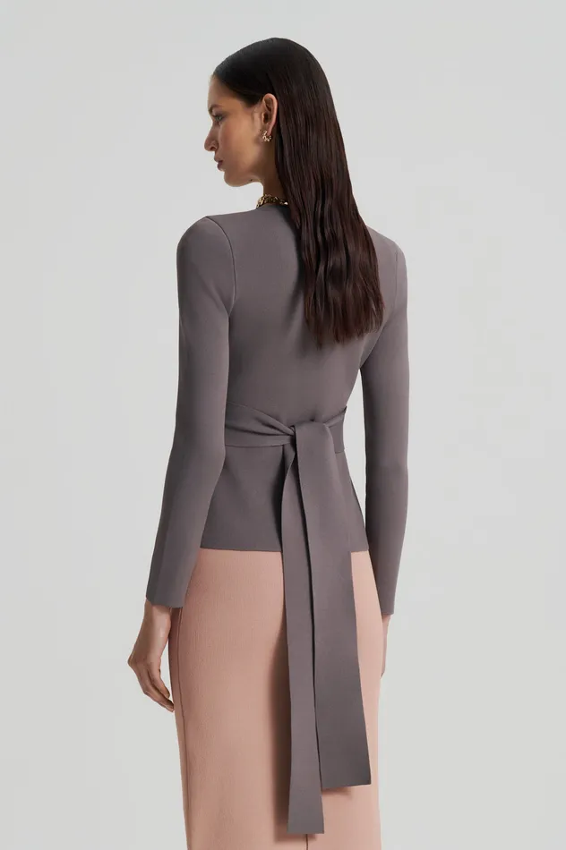 Jackets Scanlan Theodore Women CREPE KNIT CURVED HEM JACKET TORBA Jackets Scanlan Theodore Women CREPE KNIT CURVED HEM JACKET TORBA